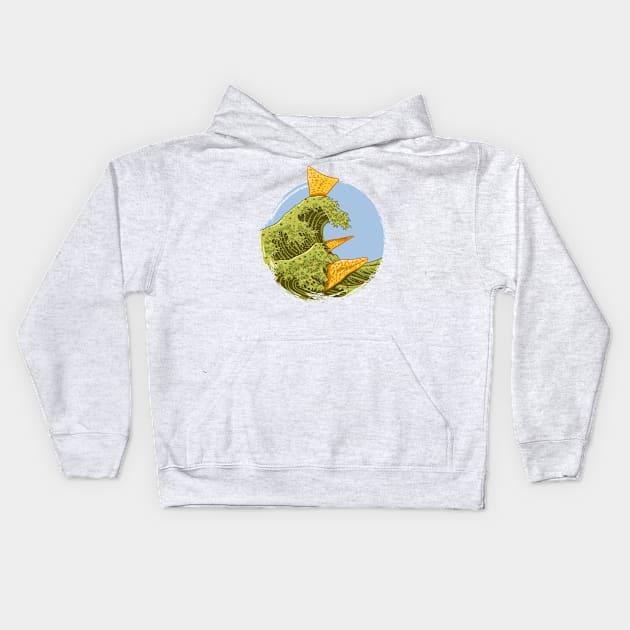 Guacamole wave Kids Hoodie by albertocubatas